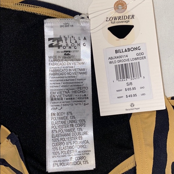 Billabong Wild Groove Lowrider Bikini Bottom S - Picture 7 of 7